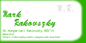 mark rakovszky business card